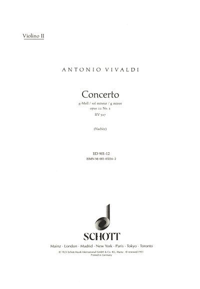 A. Vivaldi: Concerto g-Moll op. 12/1 RV 317, VlStroOrg (Vl2)