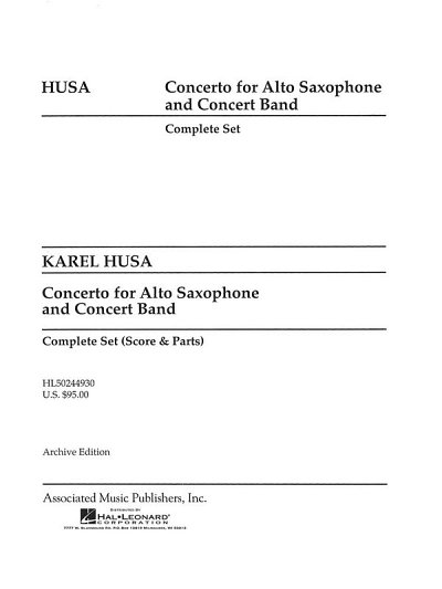 K. Husa: Concerto for Alto Saxophone and Concert Ban (Pa+St)
