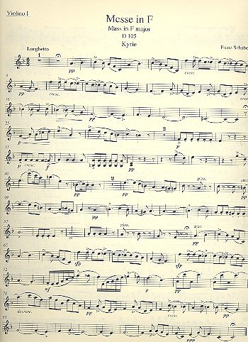 F. Schubert: Messe F-Dur D 105, 6GesGchOrch (Vl1)