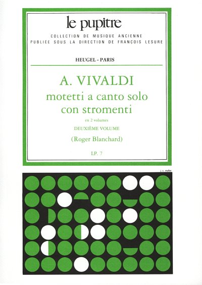 A. Vivaldi: Mottetti A Canto Solo Con Strom, GchKlav (Part.)