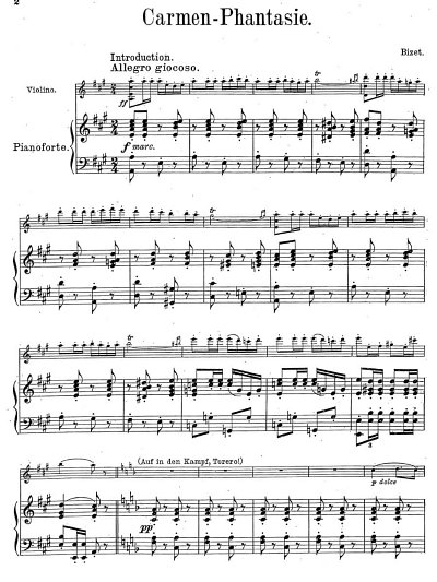 G. Bizet: Carmen-Phantasie, VlKlav (PaSt)