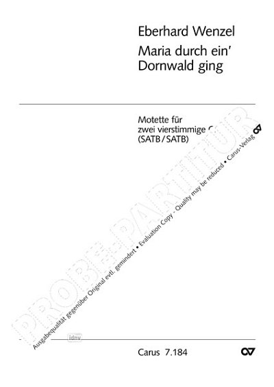 DL: E. Wenzel: Maria durch ein Dornwald ging op. 57 (197 (Pa