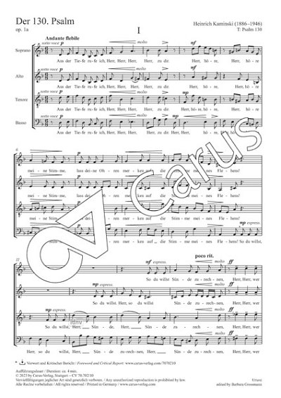 DL: H. Kaminski: Der 130. Psalm op. 1a (1910) (Part.)