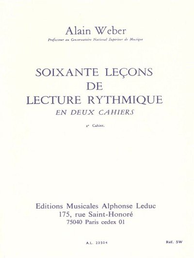 A. Weber: 60 Leçons De Lecture Rythmique Vol.2 (Bu)