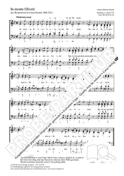 M. Haydn et al.: In monte Oliveti B-Dur MH 276,1 (1778)