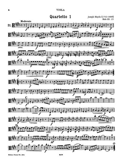 J. Haydn: Streichquartette 3, 2VlVaVc (Stsatz)