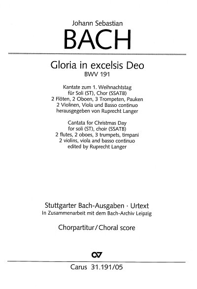 J.S. Bach: Gloria in excelsis Deo BWV 1, 2GesGchOrchB (Chpa)