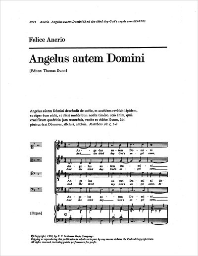 F. Anerio: Angelus autem Domini