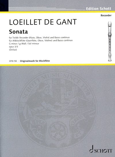J. Loeillet de Gant: Sonate g-moll op. 3/3, AbflBc (Pa+St)