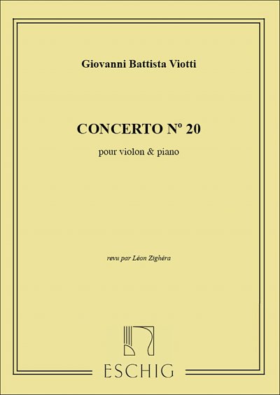 G.B. Viotti: Concerto N 20 1Er Solo (Zighera, VlKlav (Part.)