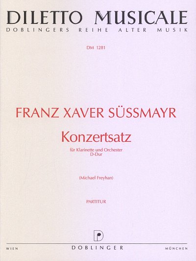 Suessmayr Franz Xaver: Konzertsatz D-Dur Klar Orch Diletto M