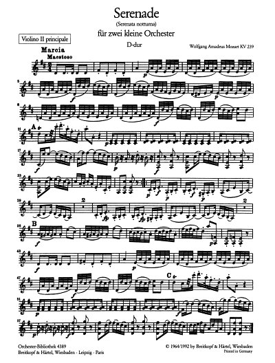 W.A. Mozart: Serenade D-Dur KV 239 