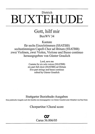 D. Buxtehude: Gott, hilf mir BuxWV 34 / Chorpartitur