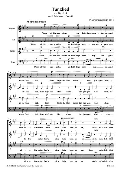 DL: P. Cornelius: Tanzlied op. 20, Nr. 4 / nach Baldessare D