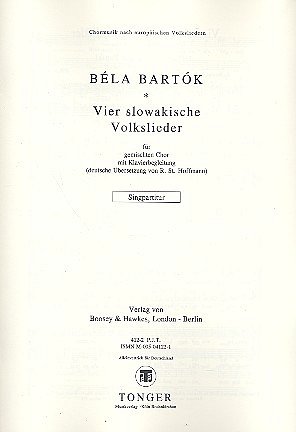 B. Bartok: 4 Slowakische Volkslieder