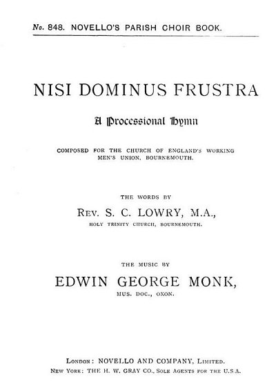 E.G. Monk: Nisi Dominus Frustra (Hymn), GchOrg (Chpa)