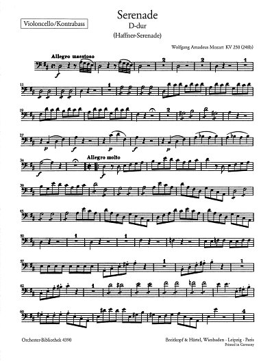 W.A. Mozart: Serenade D-dur KV 250 (248b) "Haffner-Serenade"