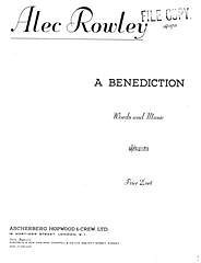 A. Rowley: A Benediction