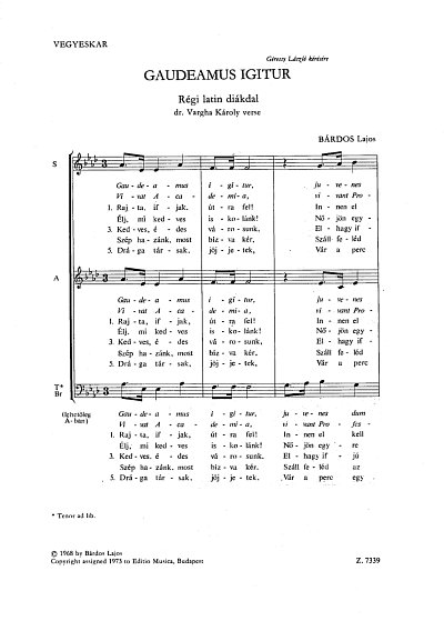 L. Bárdos: Gaudeamus igitur, Gch3 (Chpa)