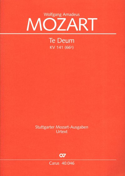 W.A. Mozart: Te Deum C-Dur KV 141(66b), GchOrch (Part.)
