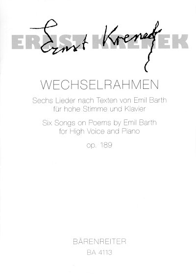 E. Krenek: Wechselrahmen op. 189 (1964/1965), GesHKlav