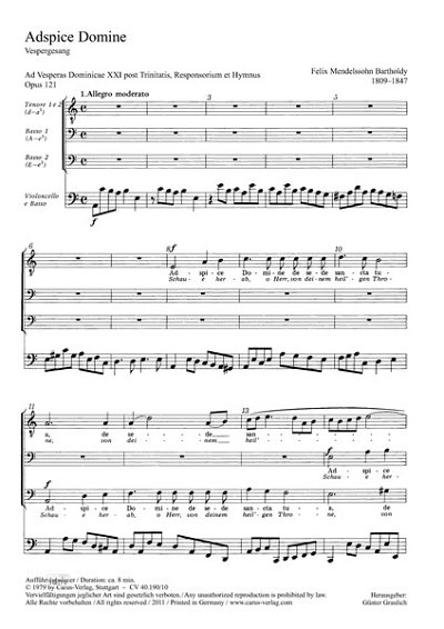 DL: F. Mendelssohn Barth: Adspice Domine a-Moll MWV B 26 (Pa