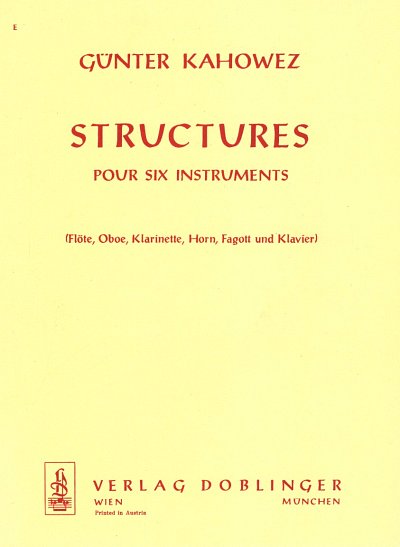 G. Kahowez: Structures pour six instru, FlObKlFgHKla (Part.)