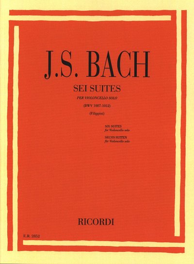 J.S. Bach: 6 Suites Per Violoncello Solo Bwv 100, Vc (Part.)