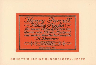 H. Purcell: Kleine Stücke , 2BlfSA (Sppa)