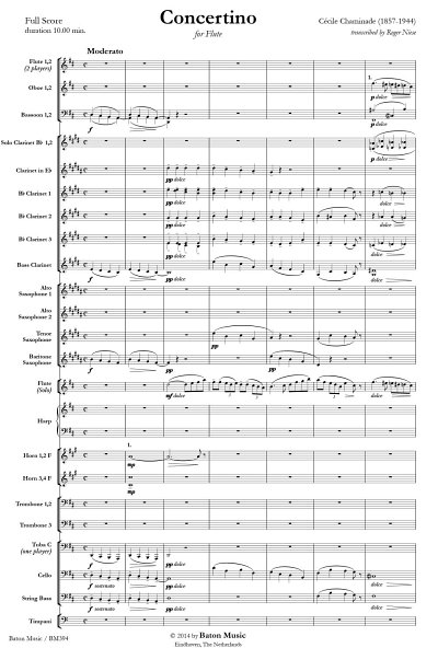 C. Chaminade: Concertino for Flute, Blaso (Pa+St)