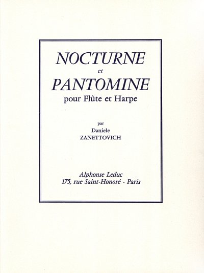 Nocturne Et Pantomime, FlHrf (Bu)