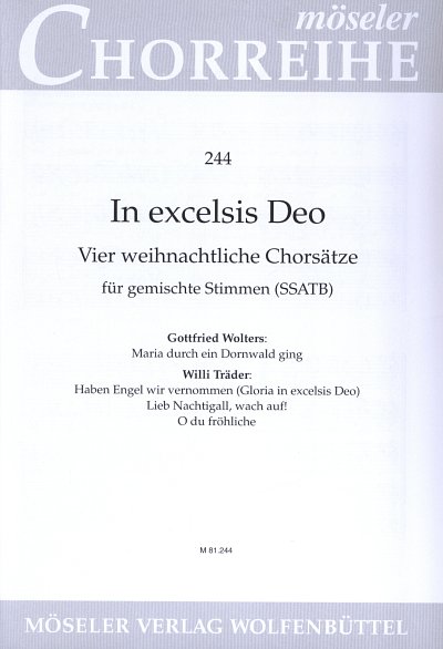 In Excelsis Deo - 4 Weihnachtliche Chorsaetze Chorreihe 244