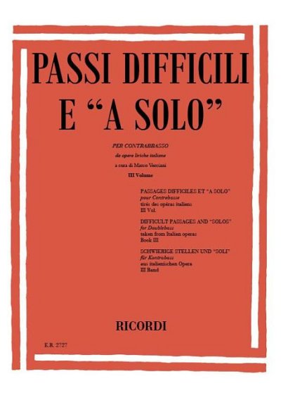 Passi Difficili E A Solo Da Opere Liriche Italia, Kb (Part.)