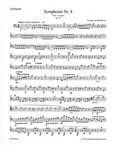 L. v. Beethoven: Symphonie Nr. 8 F-Dur op. 93, Sinfo (Vc)