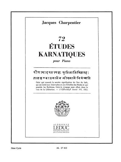 J. Charpentier: 72 Études Karnatiques Cycle 05, Klav
