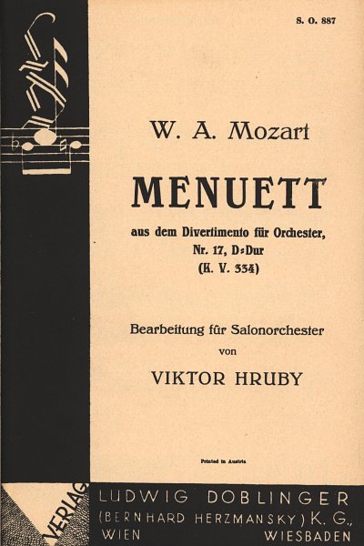 W.A. Mozart: Menuett (Divertimento 17 D-Dur Kv 334)