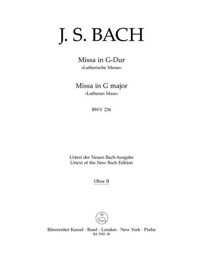 J.S. Bach: Missa in G-Dur BWV 236, 4GesGchOrch (Ob2)