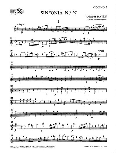 J. Haydn: Sinfonia Nr. 97 C-Dur Hob. I:97, Sinfo (Vl1)