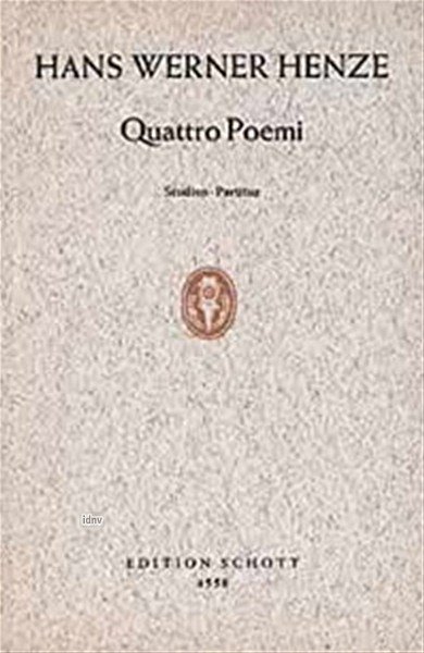 H.W. Henze: Quattro Poemi , Orch (Stp)
