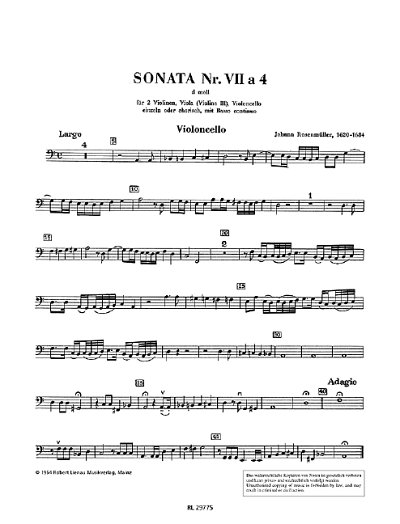 DL: J. Rosenmüller: Sonata 7 d-Moll a 4, Stro (Vc)