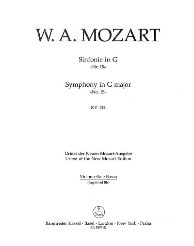 W.A. Mozart: Sinfonie Nr. 15 G-Dur KV 124, Sinfo