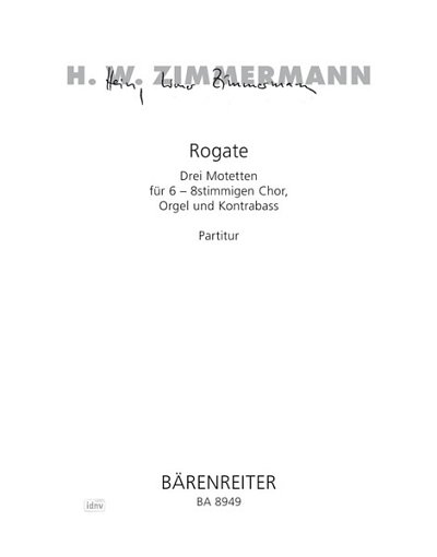 H.W. Zimmermann: Rogate (Part.)