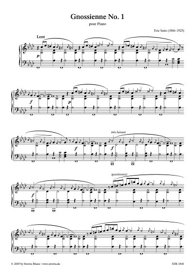 DL: E. Satie: Gnossienne Nr. 1, Klav