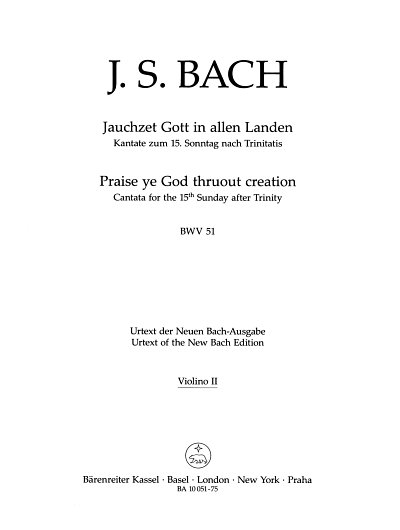 J.S. Bach: Jauchzet Gott in allen Landen BWV 51 (Vl2)
