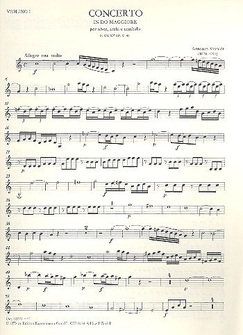 A. Vivaldi: Concerto C-Dur Pv 41 F 7/6, Viol (Vl1)