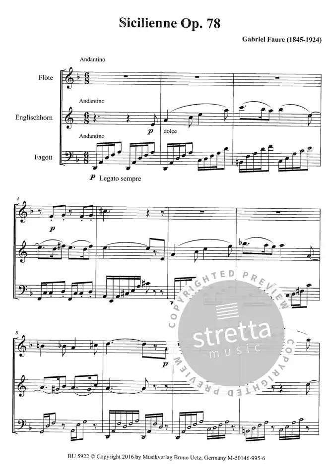 G. Faure: Sicilienne op.78, FlEhrFg (Pa+St) (1)