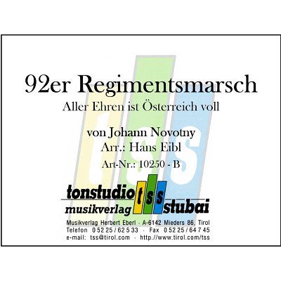 J. Nowotny: 92er Regimentsmarsch, Blaso (DirBSt)