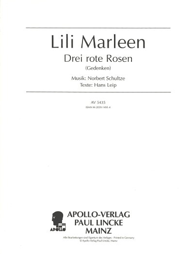 N. Schultze: Lili Marleen/ Drei rote Rosen, GesKlav (EA)