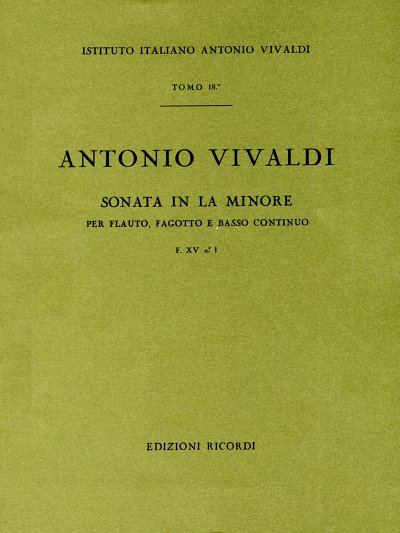A. Vivaldi: Sonata Per Flauto, Fagotto e Bc: In La M (Part.)