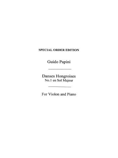 Hungarian Dance No.1 In G For Violin And , VlKlav (KlavpaSt)